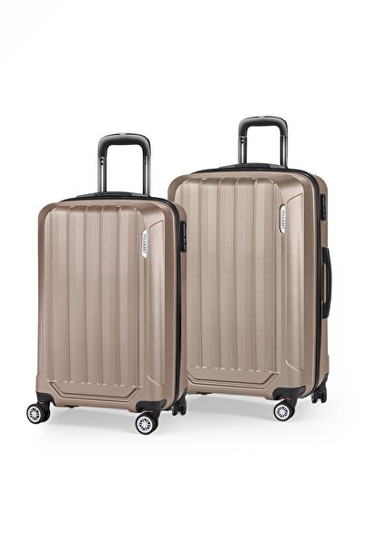 POLO&SKY Spring Model Gold Renk 2'li Valiz Seti Kabin + Orta