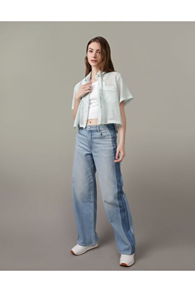 AMERICAN EAGLE قميص كابانا قصير من AE