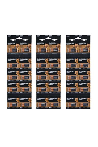 Duracell AAA Alkalin İnce Kalem Pil 20'li Kartela 3 Paket