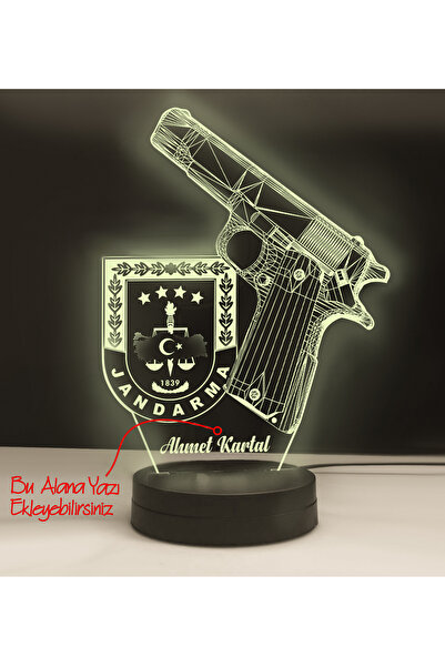 hediye-ci Jandarma Rozetli Led Gece Lambası