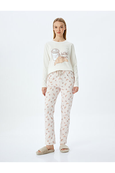 Koton Σετ πιτζάμες από βαμβακερό γραφικό εμπριμέ