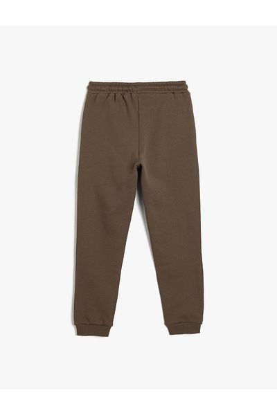 Koton Pantaloni de sport din bumbac, cu buzunare, cu detaliu imprimat