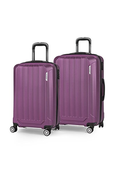 POLO&SKY Spring Model Mor Renk 2'li Valiz Seti Kabin + Orta
