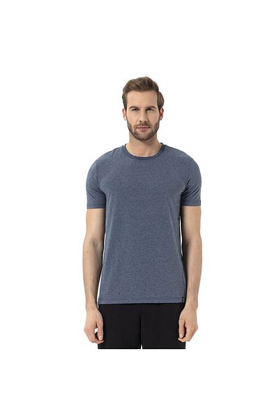 ROUTEFIELD Men's T-Shirt - Navy Melange (Nvymlng)