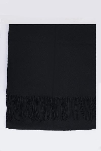 Ekrumoda Şal negru simplu cu eșarfe boucle