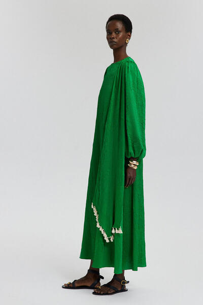 Touché Privé Etnické šaty - střapce a pásek