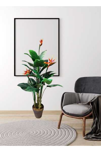 MAKİ DEKOR YAPAY ÇİÇEKLİ STARLİÇE 150 CM 3 GÖVDELİ 21 YAPRAKLI MODERN SALON,OFİS AĞACI