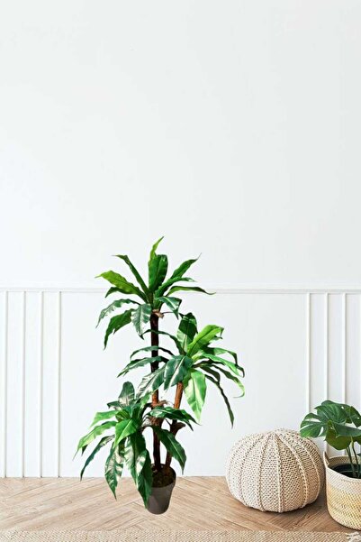 MAKİ DEKOR Yapay Yucca Ağacı Dekoratif Salon Bitkisi 110 Cm 3 Gövdeli