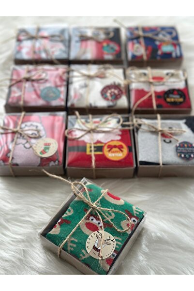 fethi mekik 10 Adet Kutulu Hediyelik Yılbaşı Noel Christmas Çorap Seti - HEDİYE SETİ