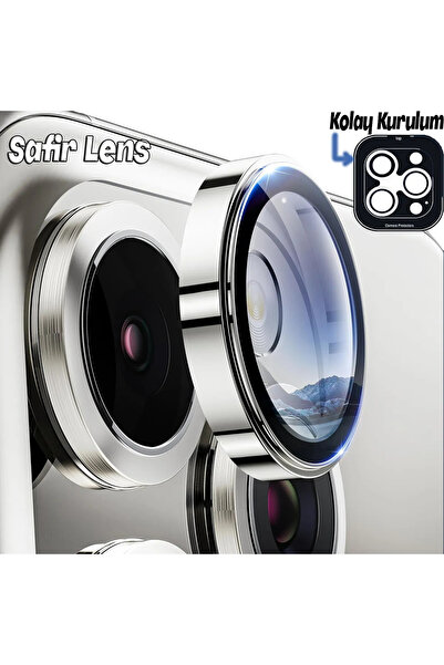 Velvoria واقي عدسة سافاير لهاتف آيفون 15 برو ماكس باللون الفضي