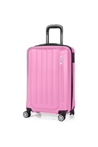 POLO&SKY Spring Model Pembe Renk Küçük Kabin Boy Valiz Bavul