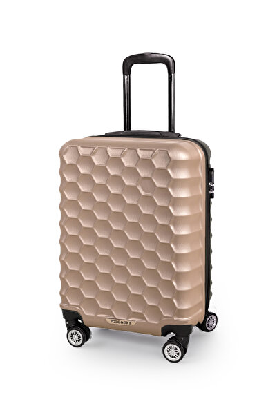 POLO&SKY Petek Model Gold Renk 3'lü Valiz Bavul Seti