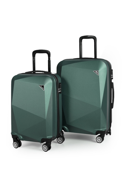 POLO&SKY Elmas Model Haki Renk 2'li Valiz Seti (kabin+orta)