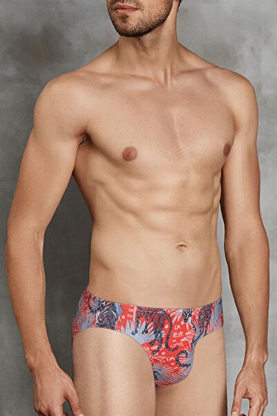 Doreanse Erkek Turuncu Kaplan Desenli Slip 1401