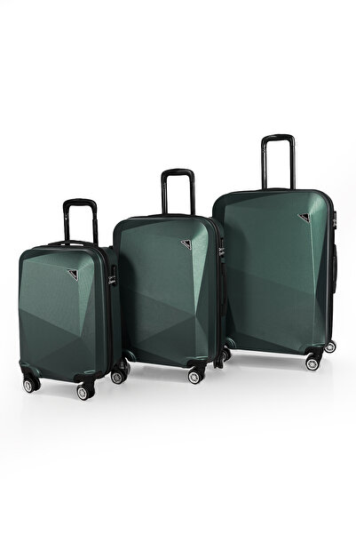 POLO&SKY Elmas Model Haki Renk 3'lü Valiz Seti