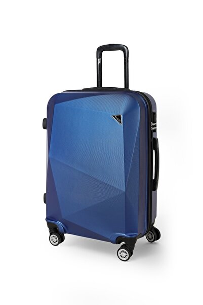 POLO&SKY Elmas Model Lacivert Renk Orta Boy Valiz Bavul