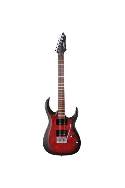 CORT Elektro Gitar, Open Pore Black Cherry Burst, (H-H) X100 Opbb