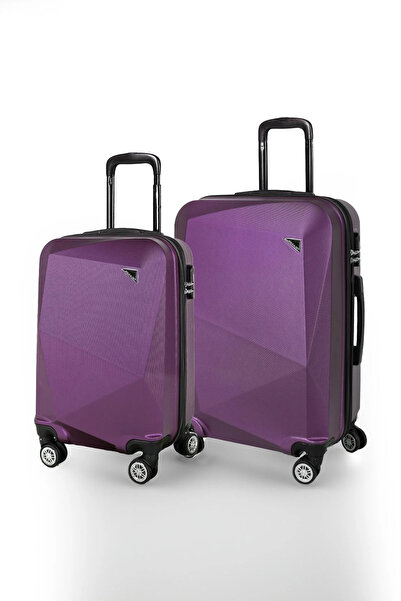 POLO&SKY Elmas Model Mor 2'li Valiz Seti (kabin+orta)