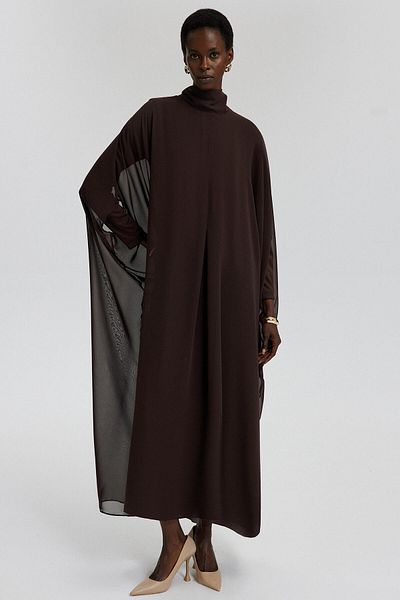 Touché Privé Chiffon Dress - Bat Sleeve Design