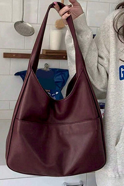 KISCHE Бордова жіноча сумка через плече Hobo Неохайна бордова сумка