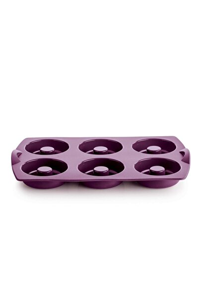 Tupperware Silikon 6'lı Donut Kalıbı Mor Fırın ve Mikrodalga Uyumlu
