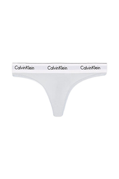 Calvin Klein Kadın Monogram Baskılı Tanga Külot - Rahat Elastik Bant, Düz Desen 0000F3786E