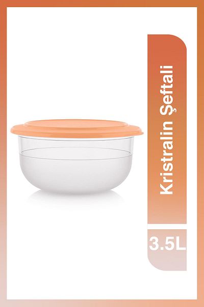 Tupperware 3.5L Crystal Bowl Peach