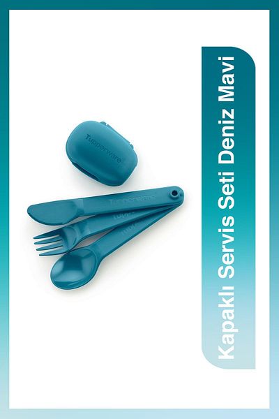Tupperware Sea Blue Clamshell Service Set
