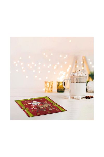 lidl Santa Claus Deer Patterned Table Napkin 33X33Cm - 50 Pieces