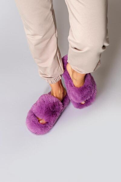 Beyond Papuci de casă pentru femei liliac extra moi - 3cm Bynd01