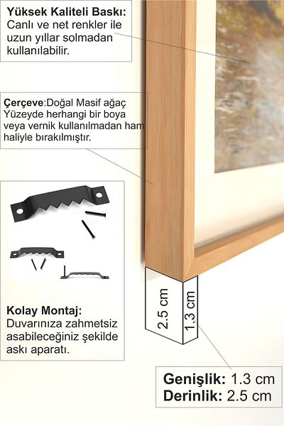 Ryta Рамкирана дървена минималистична картина