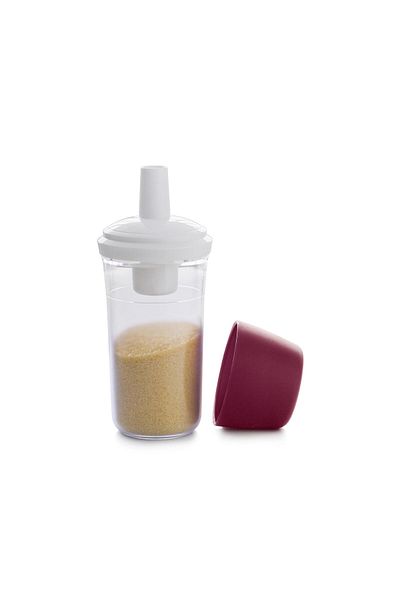 Tupperware Burgundy Crystal Sugar Bowl Dry Food Storage Container