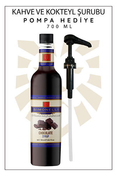 Simonelli Kahve Ve Kokteyl Şurubu Çikolata Aromalı 700 ml Pompa Hediyeli