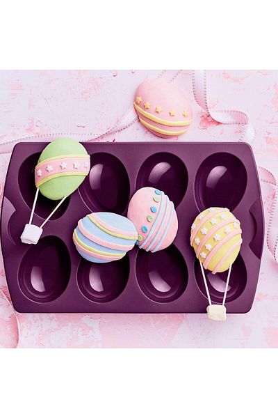 Tupperware Silicone Surprise Egg Baking Mold - Purple Microwave and Oven Match