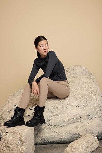 M.P. Women's Lace-Up Black Casual Boots