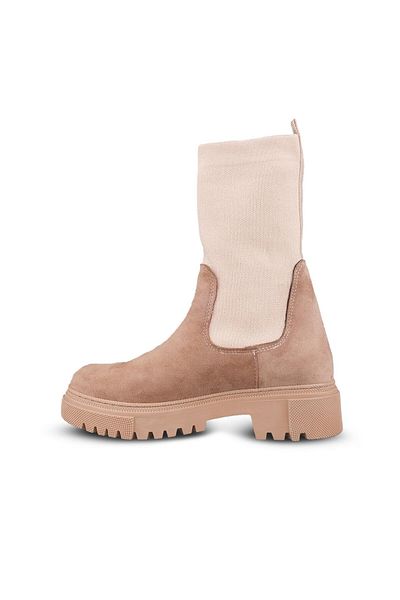 M.P. Women's Slip-On Beige Casual Boots