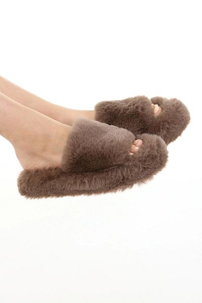 Beyond Women's Ash Extra Soft Furry Slippers 3cm Bynd01