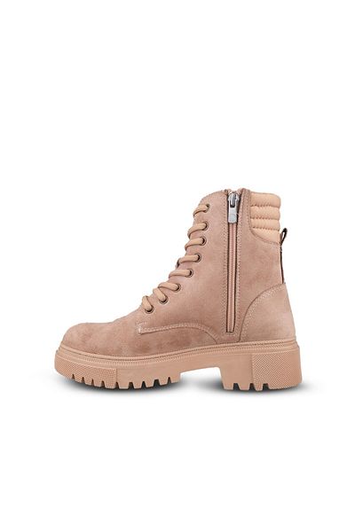 M.P. Women's Lace-Up Beige Casual Boots
