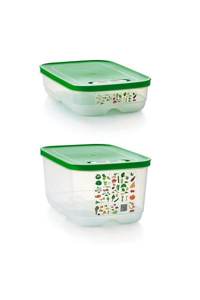 Tupperware Sera Series Green Food Storage Container - 4.4 Lt and 1.8 Lt