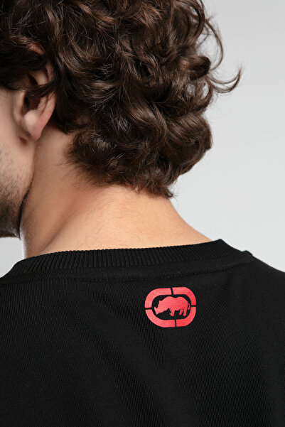 ECKO UNLTD Ανδρικό φούτερ LIBERTY Μαύρο Crew Neck με στάμπα Loose Fit