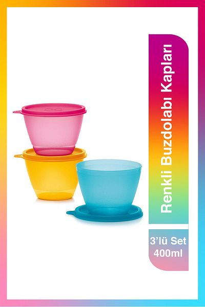 Tupperware Colorful Refrigerator Storage Containers Set of 3 400 ml