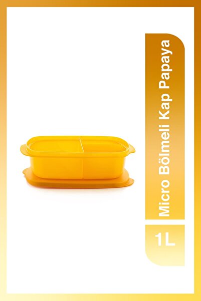 Tupperware Micro Bölmeli Mikrodalga Fırın Pişirme Kabı 1l Papaya