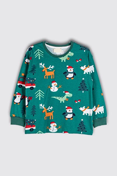 bunny hopp 100% βαμβακερό σετ παιδικής πιτζάμες unisex με μοτίβο χιονάνθρωπος-πιγκουίνος με θέμα τα Χριστούγεννα (ηλικίες 3,4,5,6,7,8)