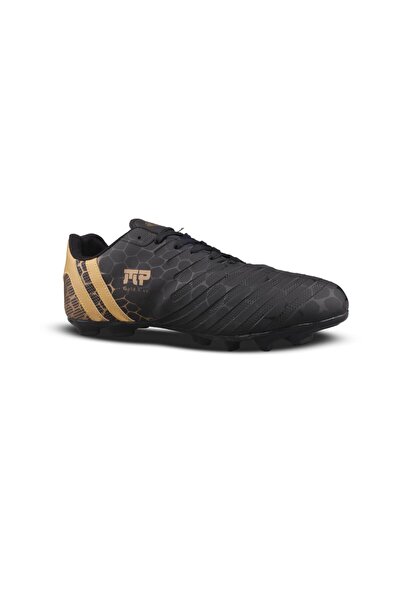 M.P. Чоловічі футбольні бутси з шнурівкою, чорно-золоті