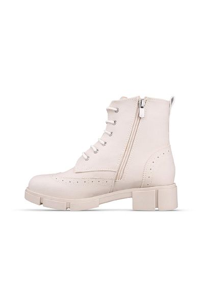 M.P. Women's Lace-Up Beige Casual Boots