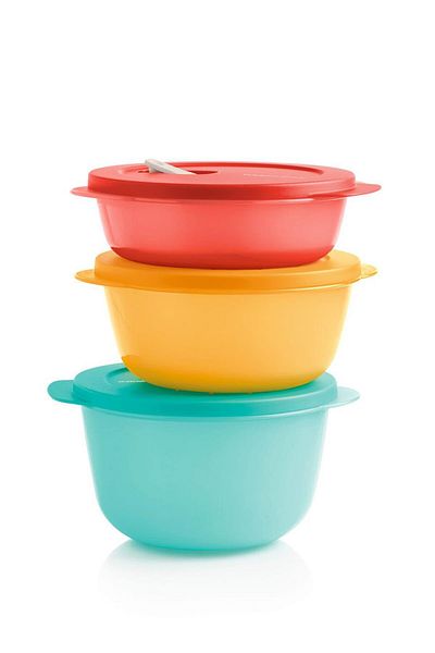 Tupperware Micro Oval Series Refrigerator Storage and Microwave Heating Container Set of 3 Mtk