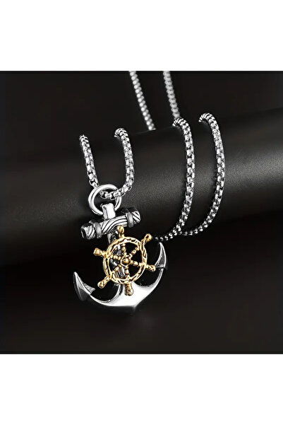 sancak doğaltaş الرجال أزياء فاسق خمر الدفة مرساة سبيكة قلادة