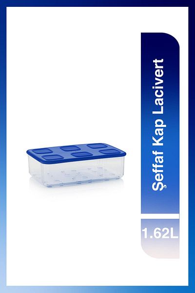 Tupperware 1.62L Navy Blue Clear Storage Container