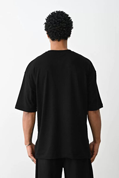 YALÇIN Black Unisex Printed Oversize T-Shirt