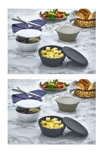 Viyalente 6-Piece Storage Container Breakfast Snack Bowl 350 ml Kp-149